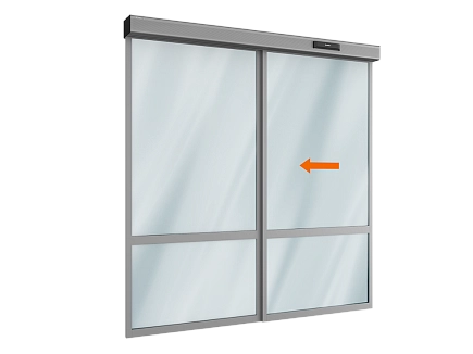 Комплект автоматической раздвижной двери (одна подвижная и одна неподвижная лайтстворка) для привода ad-sp