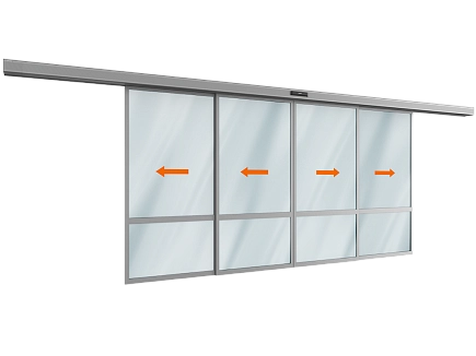 Комплект телескопической двери (четыре подвижные лайтстворки) для привода ad-sp-telescope